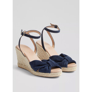 LK Bennett Angela Navy Suede Espadrille Sandals